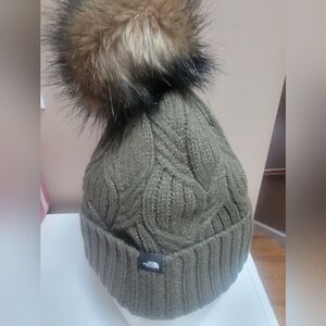 Women's Green Northface Winter Hat